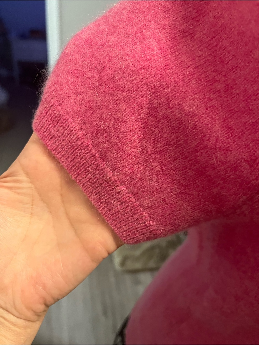 Saks Fifth Avenue Bright Pink Short Sleeve Sweater - Picture 3 of 6
